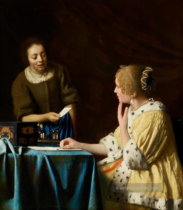 Herrin und Zofe Barock Johannes Vermeer Ölgemälde
